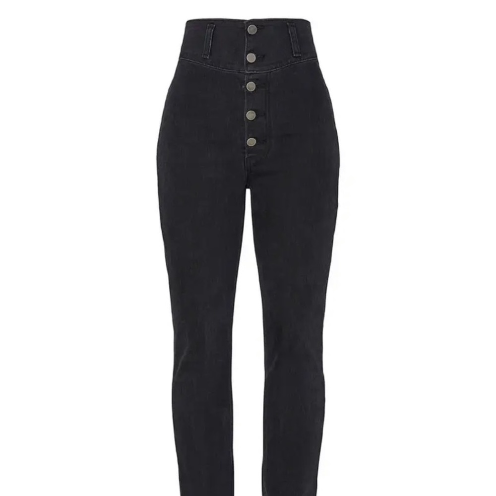 Reformation High Rise Naomi Skinny Jean Black, 28